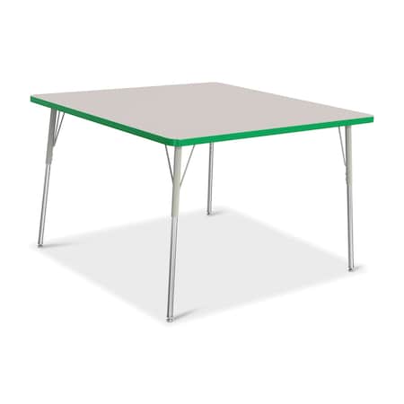 Jonti-Craft Berries Square Activity Table, 48 in. x 48 in., A-height, Freckled Gray/Green/Gray 6418JCA119